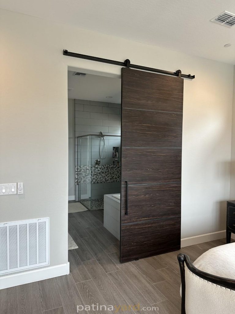 Contemporary Bella laminate barn door in a hallway
