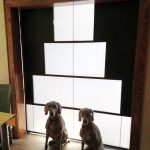 Metal and Satin Glass Double Doors