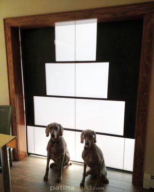 pyramid doors Unique large metal and satin glass barn door