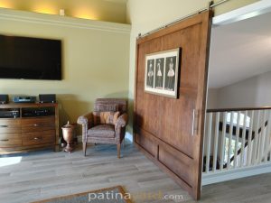 large wood door Large loft wood barn door stained