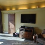 Wood-Stained Shaker Style Barn Door