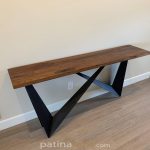 Contemporary Wood and Metal Console Table