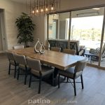 Ash Wood Dining Table with Metal Base