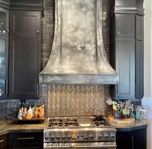 silver metal hood