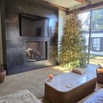 Custom Patina Metal Fireplace Surround in Hot Rolled Steel