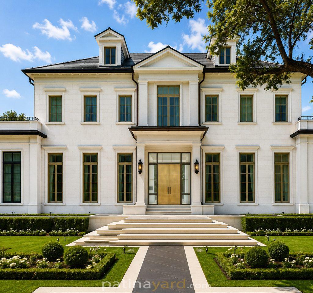Double Brass Raised Panel Entry Doors