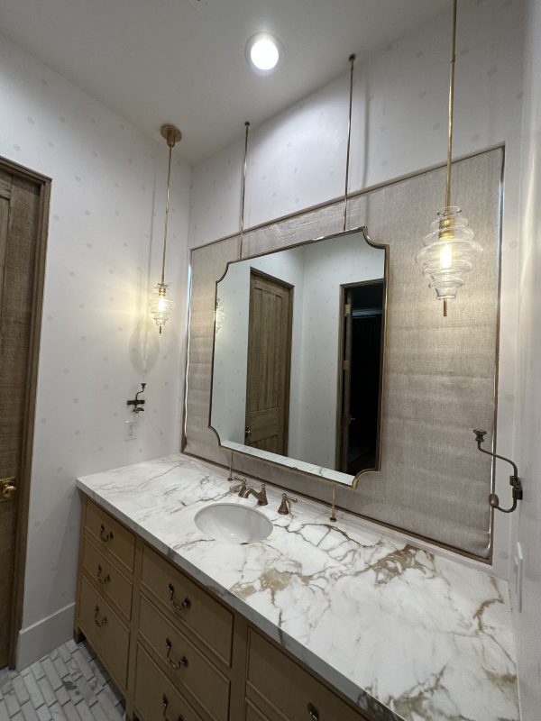 hanging brass mirror brass handing rectangle with custom corners mirror
