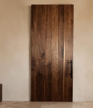 concealed-track-walnut-doors Concealed track walnut barn door