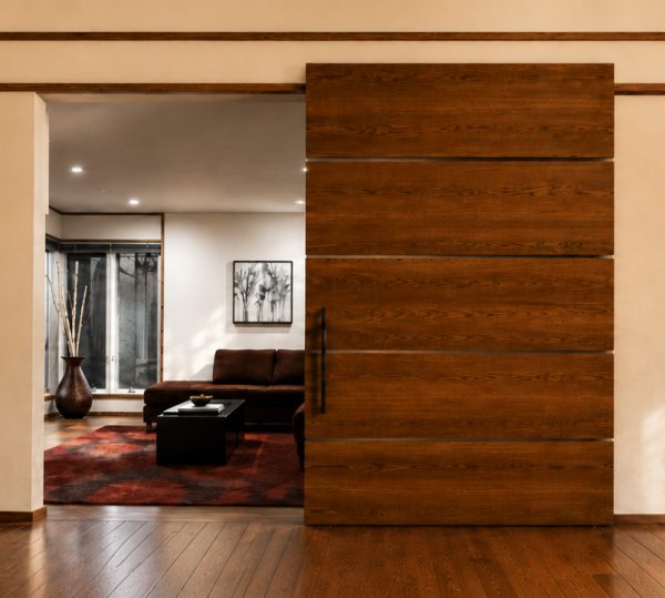 contemporary-oak-venner-barn_door-concealed_hardware-seams stained oak concealed track sliding door