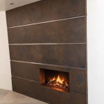 Contemporary Patina Metal Fireplace