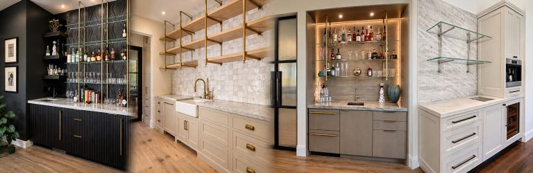 Brass and glass bistro shelving