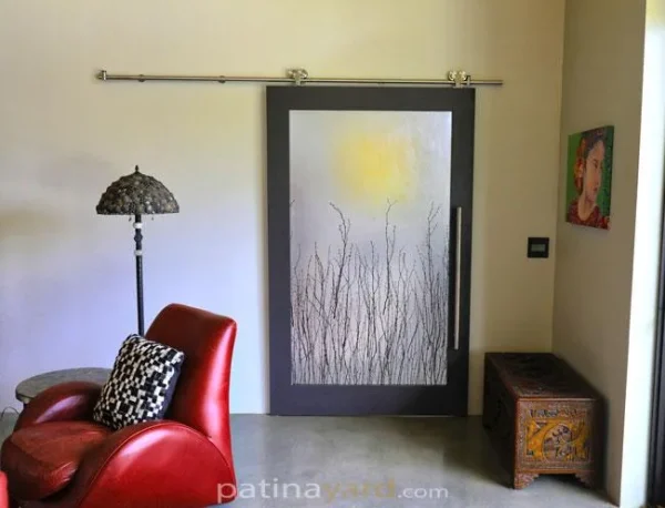 3-Form Modern Barn Door Custom 3Form sliding door with stainless steel hardware