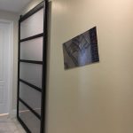 5 Panel Industrial Contemporary Steel and Glass Barn Door