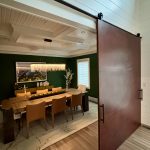 Oversized Patina Metal Panel Barn Door