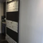 Antique White and Blackened Iron Barn Door