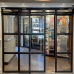 Automatic Open Metal and Glass Barn Doors