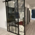 Beautiful Metal and Random Pattern Antique Barn Door