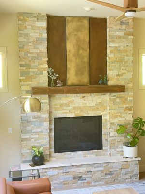 steel and brass fireplace panels