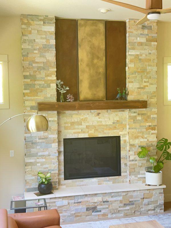 steel and brass fireplace panels