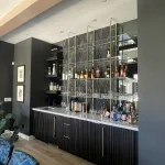 Ceiling to Counter Brass Bistro with 4 Shelves