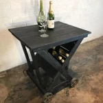 Charred Wood Wine Cart