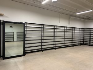 metal shelves for commercial space