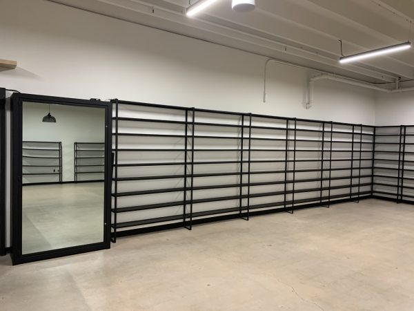 metal shelves for commercial space