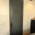 Contemporary Chevron Wood Sliding Door
