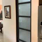 Custom Metal Hinged Door with Specialty Glass