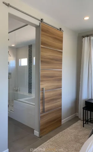 Custom Modern Bella Laminati Barn Door modern barn door with stainless hardware