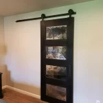 Custom Wood and Antique Mirror Barn Door