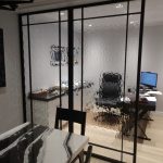 Metal and Glass Room Divider