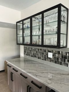 upper cabinet glass and metal