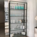 Metal and Glass Freestanding Shelf Unit