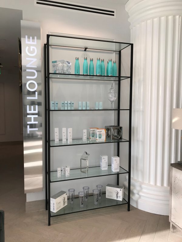 freestanding metal shelf unit