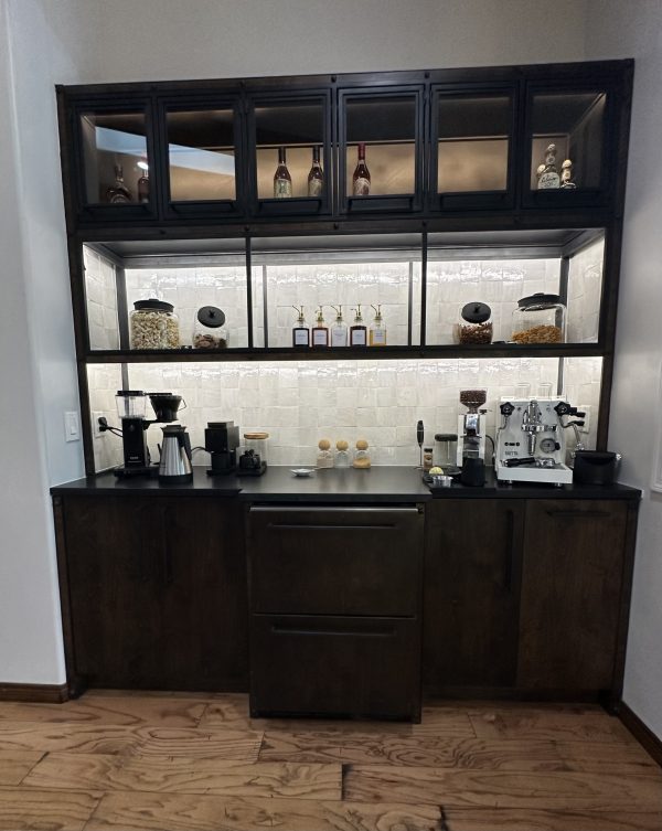 Metal Shelves and Cabinet Display glass and metal cabinet and shelves with LED lights