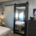 Metal Panel and Mirror Barn Door