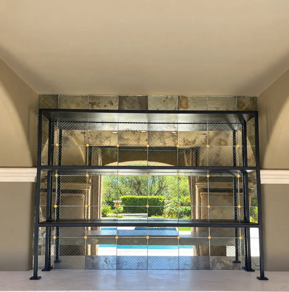 steel shelf outdoor powder coated