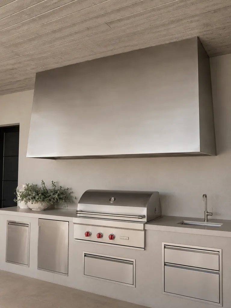 outdoor stainless steel BBQ hood