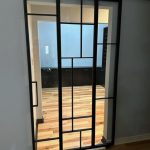 Random Metal and Glass Barn Door