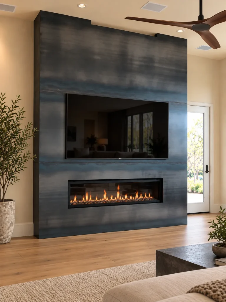 raw hot rolled steel fireplace panels