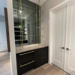 Round Brass Bistro Upright Shelves