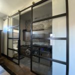 Set of Large Metal and Glass Sliding Doors