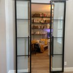 Small Office Metal and Glass Barn Doors