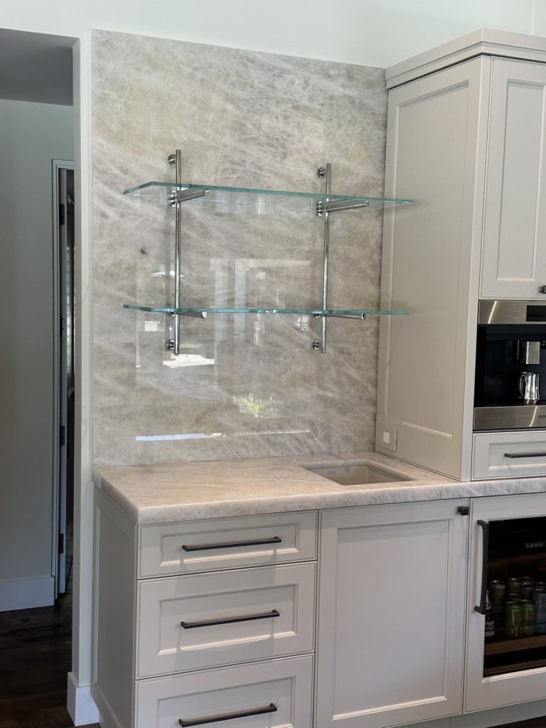 stainless steel bistro shelves with glass shelves