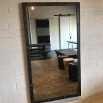 Steel Industrial Style Mirror with Rivets